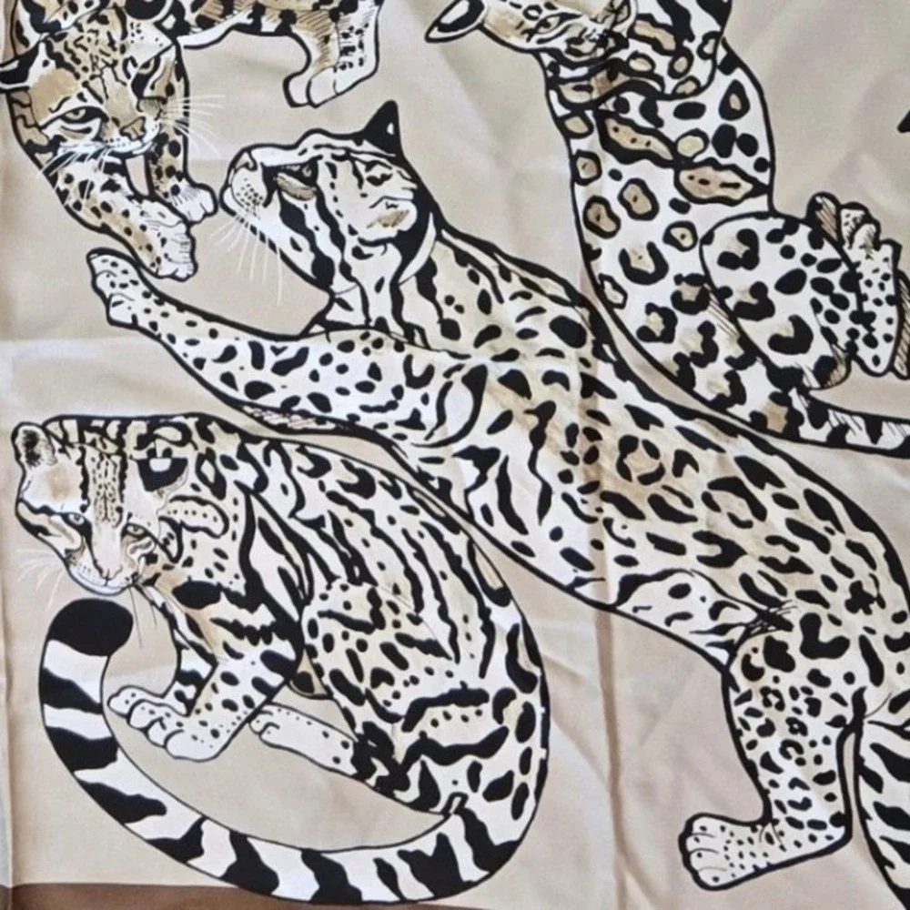 Banana Republic Large Signature Silk Leopard Print Scarf Safari 43